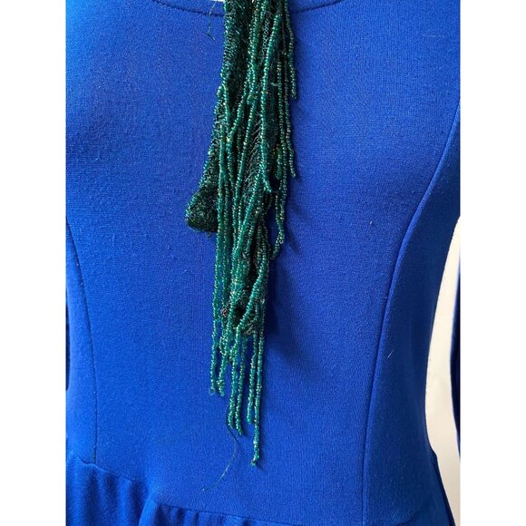 Nine West Green & Blue Beaded Fringe Tie Belt/Neck Accessory - Picture 6 of 11